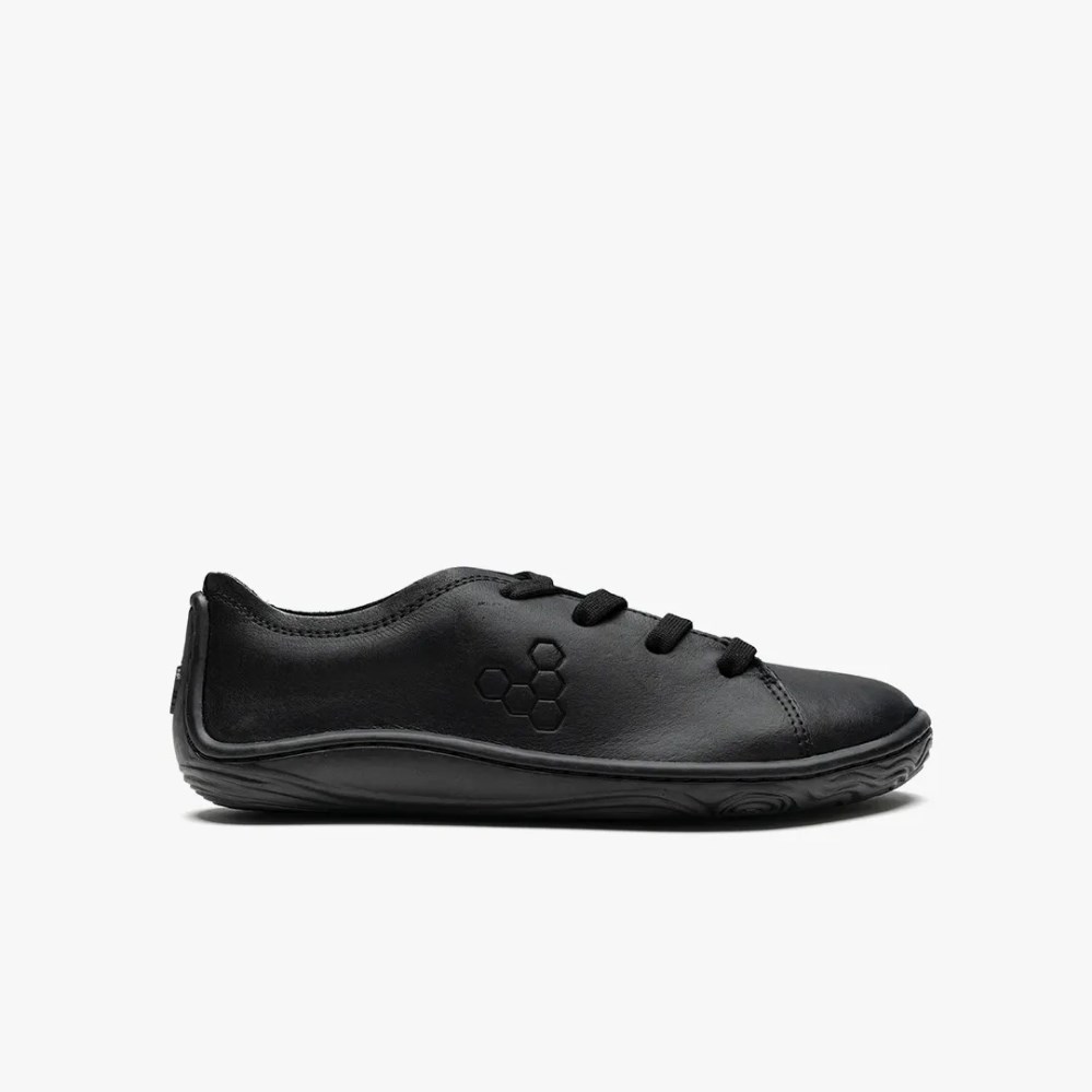 Vivobarefoot Addis School Juniors Trainers Black UK AHZN